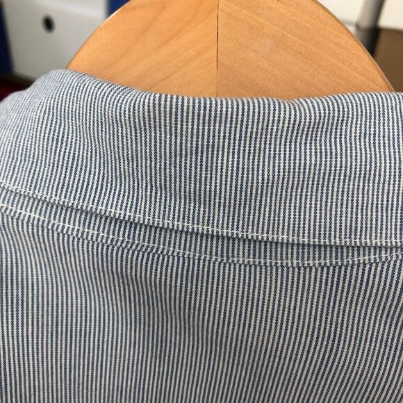 Venezla Womens 3/4 Sleeve Striped V Neck Button Front Shirt Top Blue Size 14-16 - Picture 9 of 13